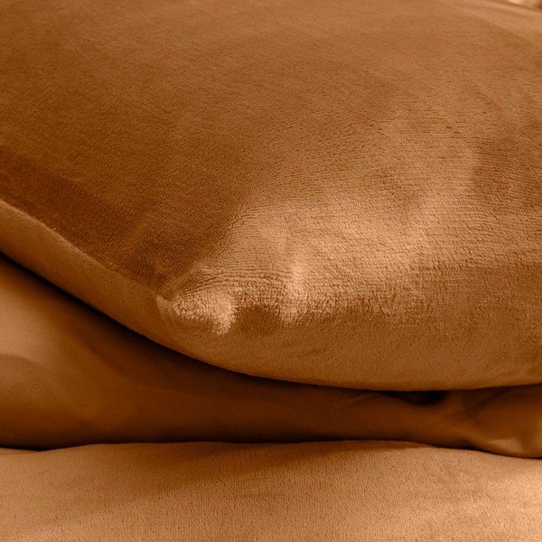 Jasnobrązowa pościel dwuosobowa z mikfroflaneli 3-częściowa 240x220 cm Flanou – douceur d'intérieur-image-2