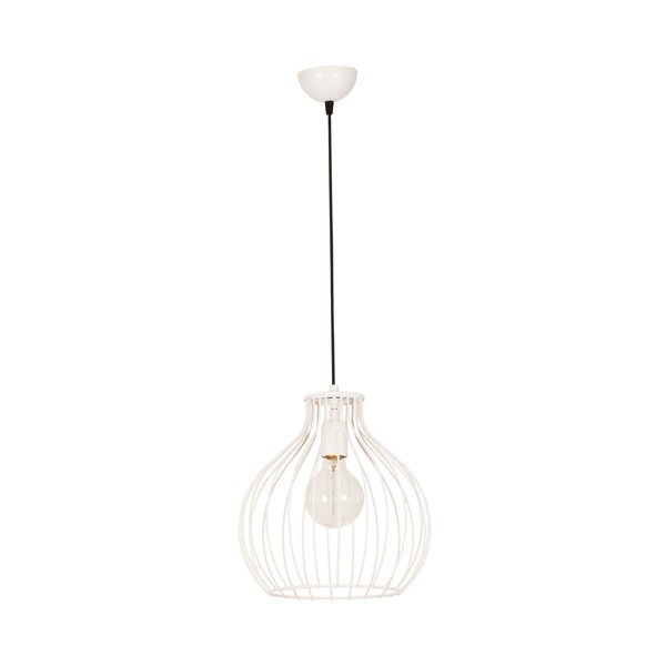 Biała lampa wisząca Wire Annan
