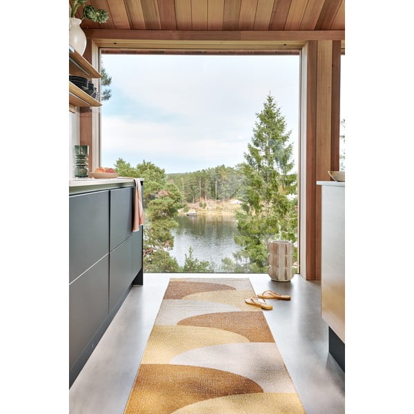 Chodnik odpowiedni na zewnątrz w kolorze ochry 70x270 cm Hill Ochre Pale Yellow – Pappelina-image-1