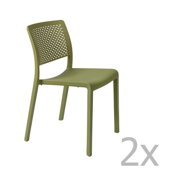 Zestaw 2 zielonych krzeseł ogrodowych Resol Trama Simple
