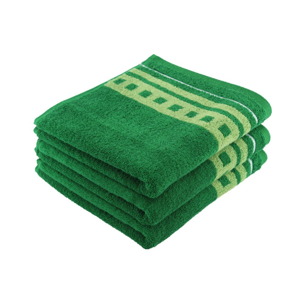 Zestaw 3 zielonych ręczników kąpielowych, 50x100 cm