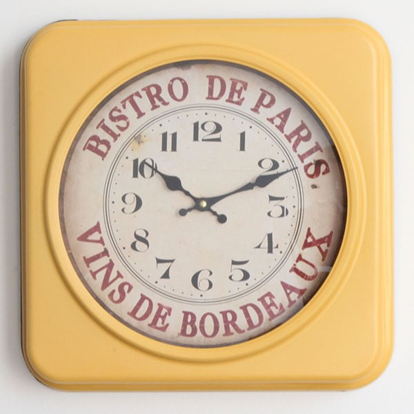 Metalowy zegar Bistro de Paris, 35x35 cm