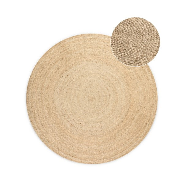 Okrągły dwustronny dywan z juty ø 140 cm Braided Ivory – Hanse Home