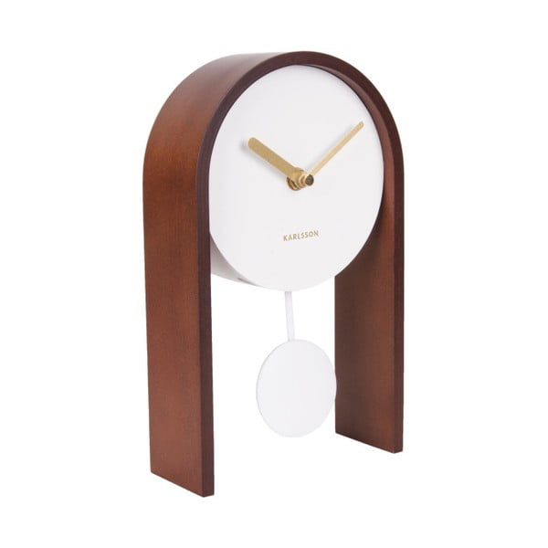 Zegar stołowy z drewnem brzozy Karlsson Smart Pendulum Dark