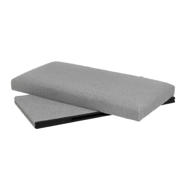 Szary puf z materiału bouclé Folding – Casa Selección-image-2