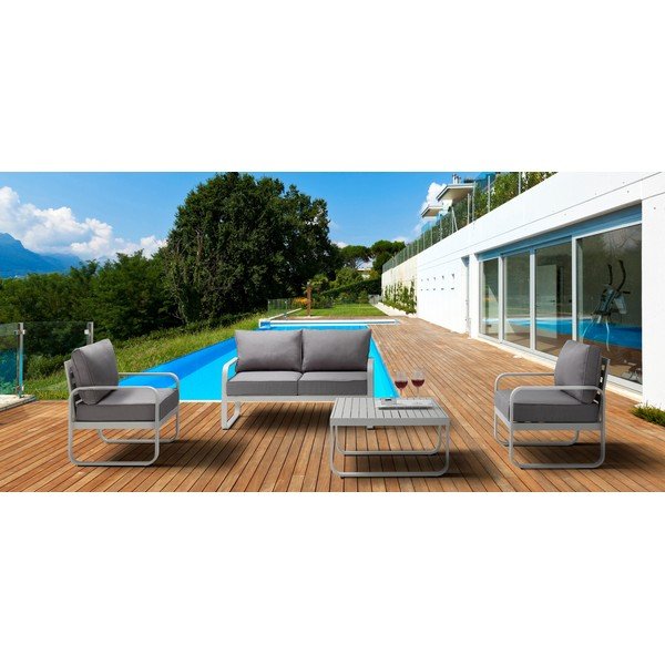 Jasnoszary metalowy fotel ogrodowy Ischia – Tomasucci-image-1