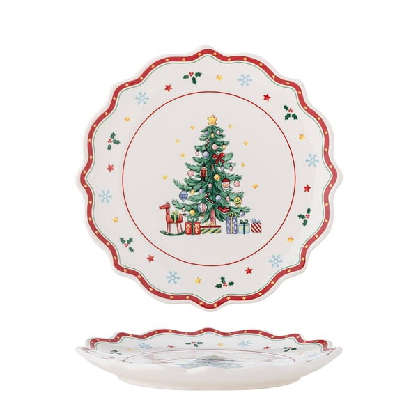 Czerwono-kremowy ceramiczny talerz do serwowania ze świątecznym motywem ø 17 cm Naive – Bloomingville-image-4