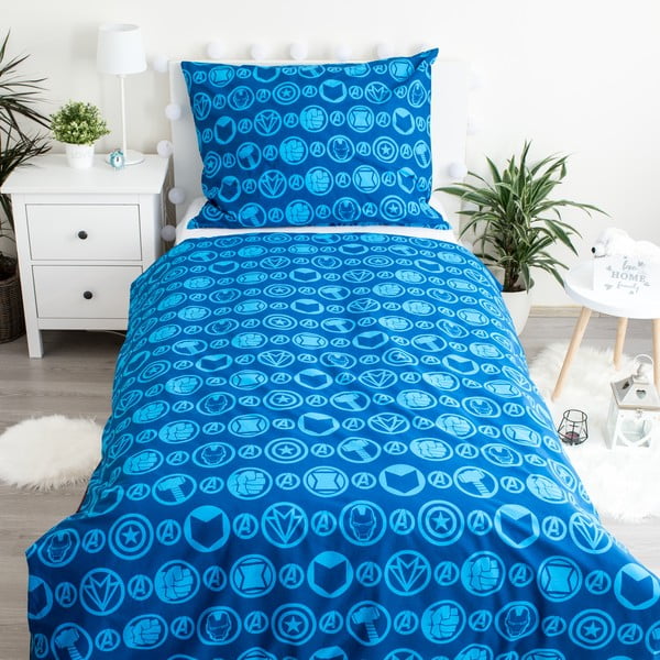 Bawełniana fluorescencyjna pościel dziecięca 140x200 cm Avengers – Jerry Fabrics-image-2