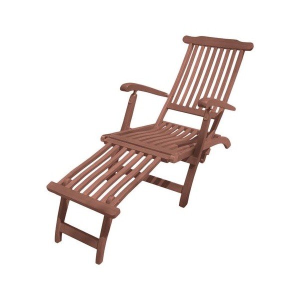 Brązowy drewniany leżak ogrodowy Phoenix – Garden Pleasure-image-2