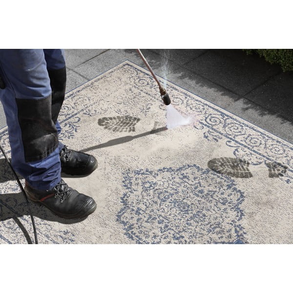 Niebiesko-kremowy dywan odpowiedni na zewnątrz NORTHRUGS Cebu, 80x150 cm-image-3