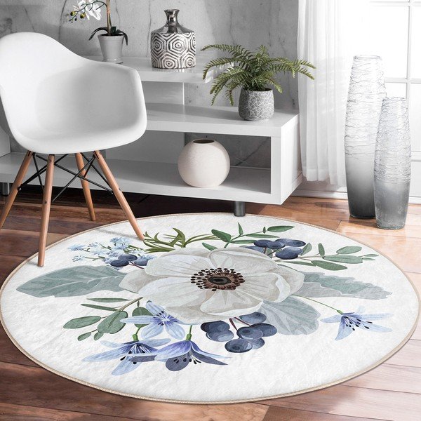 Okrągły dywan odpowiedni do prania i robotów sprzątających ø 80 cm Comfort – Mila Home-image-3