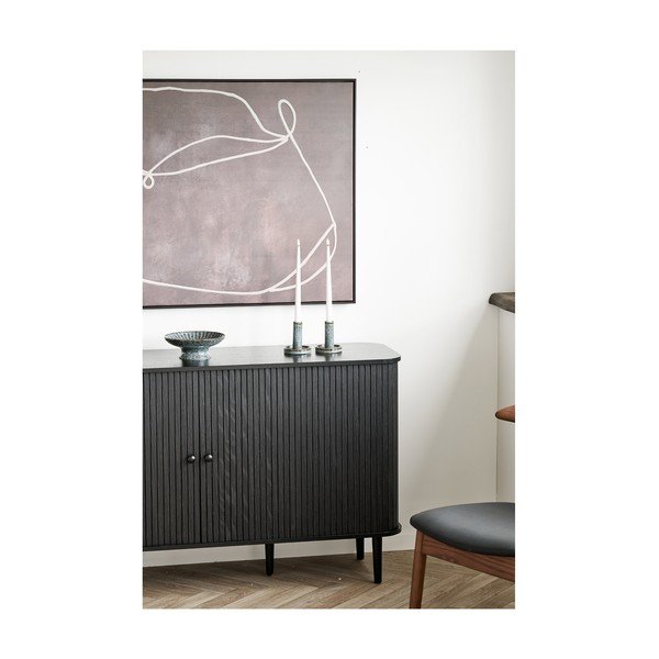 Czarna komoda z litego drewna sosnowego 140x79x40 cm Nikko – House Nordic-image-2