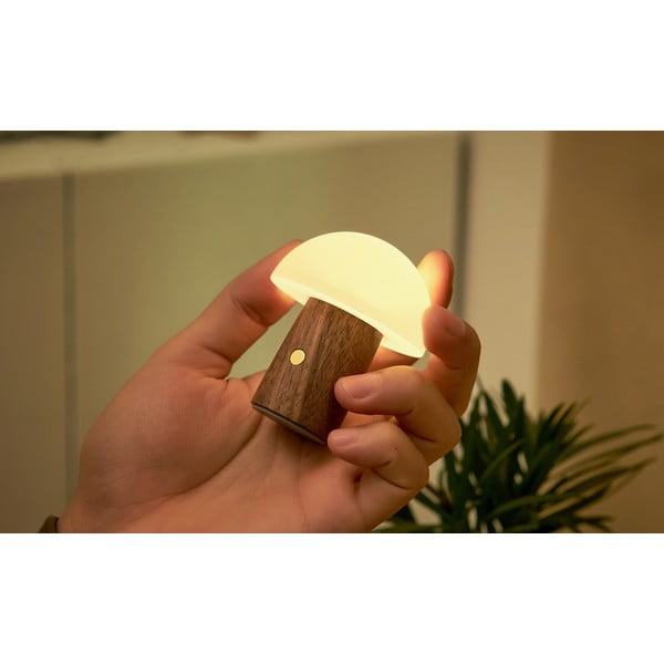 Biała/w ciemnym naturalnym kolorze lampa stołowa LED (wysokość 7 cm) Alice Mushroom – Gingko-image-4