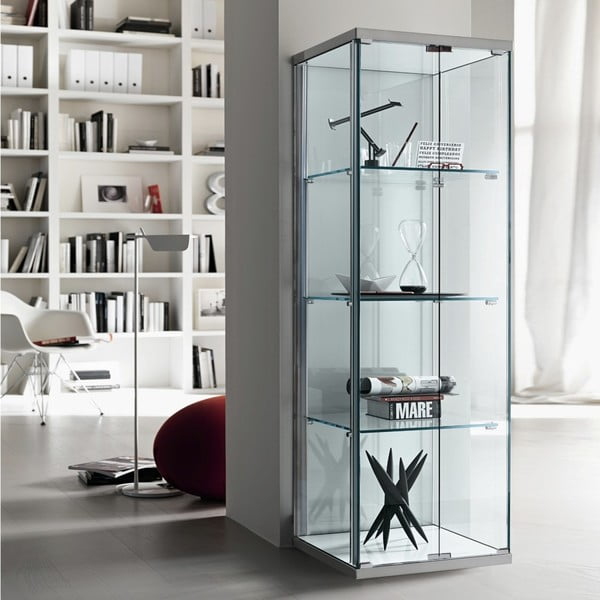 Szklana szafka/regał z 3 półkami Esidra Leo-image-1