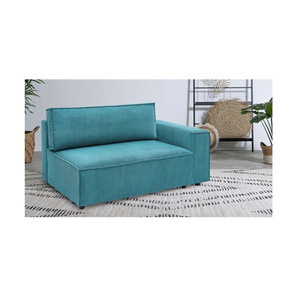 Niebieski sztruksowy moduł sofy (prawostronny) Nihad modular – Bobochic Paris-image-1