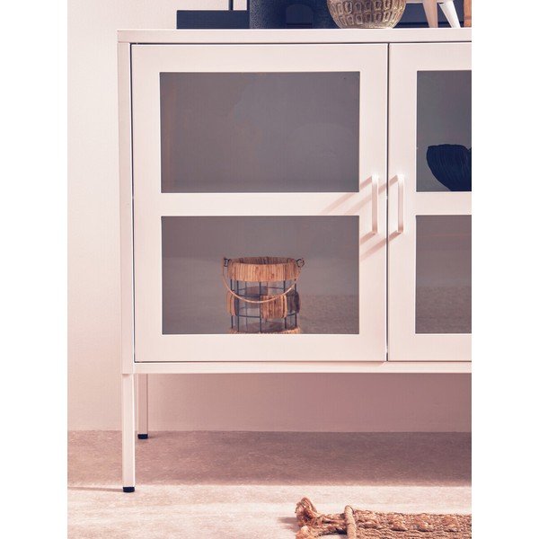 Biała stalowa witryna 140x80x45 cm Acier – Premier Housewares-image-3