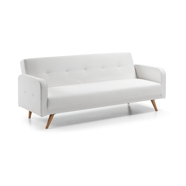 Biała sofa rozkładana z imitacji skóry Kave Home Regor-image-2
