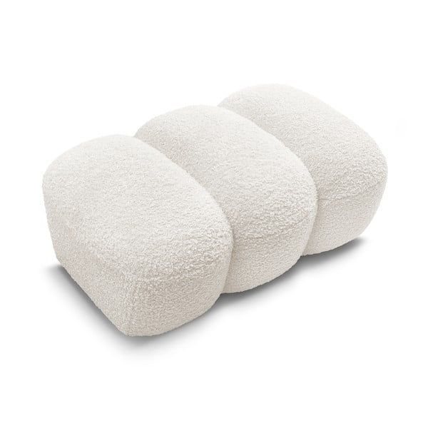 Biały podnóżek z materiału bouclé Hippolyte – Bobochic Paris-image-4