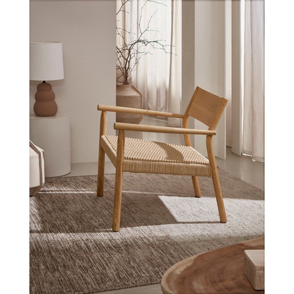 Fotel z plecionką w jasnym naturalnym kolorze Yalia – Kave Home-image-1
