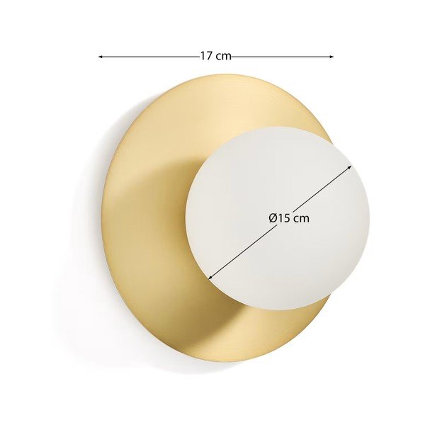 Kinkiet w biało-złotym kolorze ø 25 cm Brisia – Kave Home-image-4