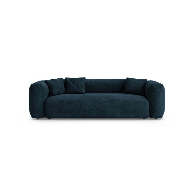 Ciemnoniebieska aksamitna rozkładana sofa modułowa 264 cm – Micadoni 