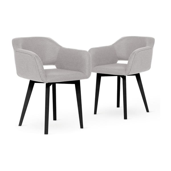 Zestaw 2 szarych krzeseł z czarnymi nogami My Pop Design Oldenburger