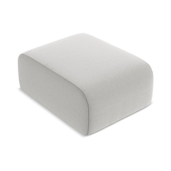 Jasnoszary aksamitny podnóżek Lani – Makamii-image-1