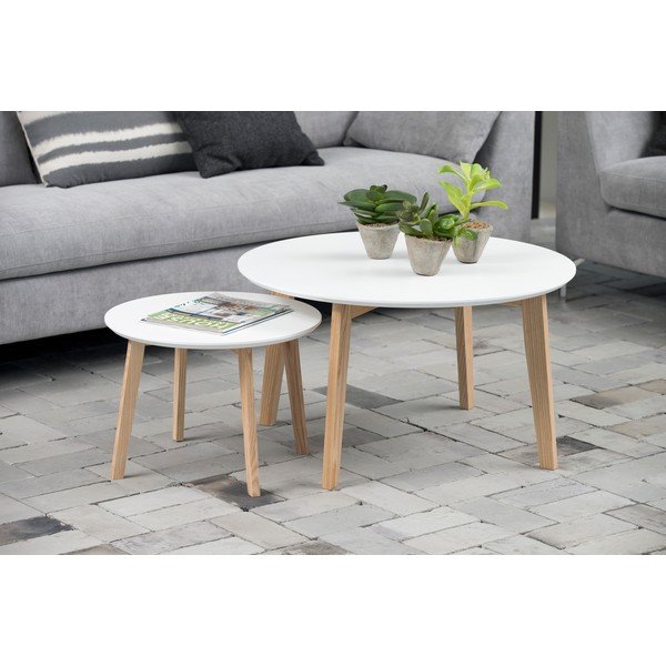 Biały stolik Actona Molina, ⌀ 50 cm-image-3