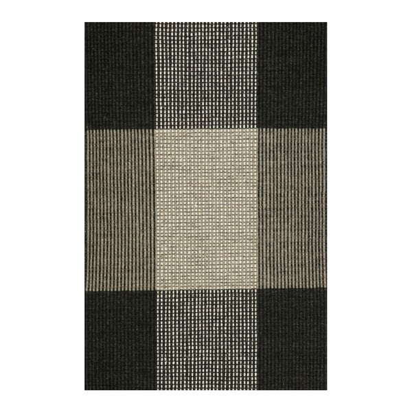 Szary dywan wełniany ręcznie tkany Linie Design Bologna, 50x80 cm