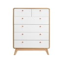 Biało-naturalna wysoka komoda w dekorze dębu 81x104 cm Caitlin – Støraa