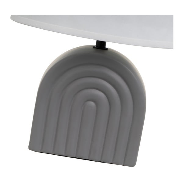 Biało-szara lampa stołowa ceramiczna z tekstylnym kloszem (wysokość 31 cm) – Casa Selección-image-3