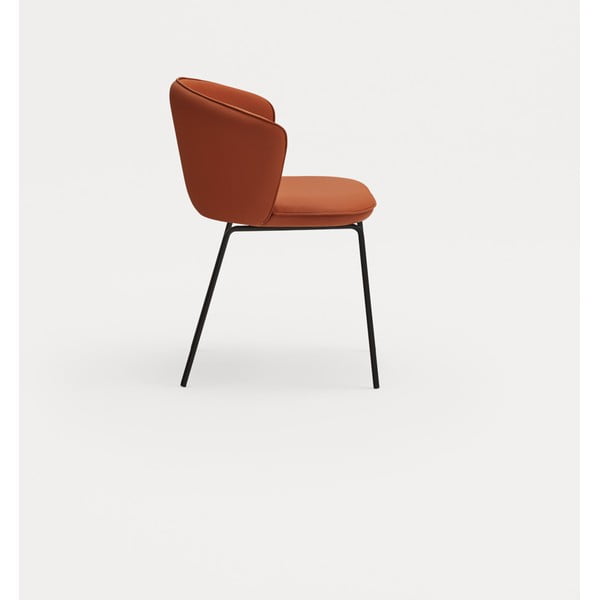 Pomarańczowe tapicerowane fotele jadalniane zestaw 2 szt. Add – Teulat-image-3