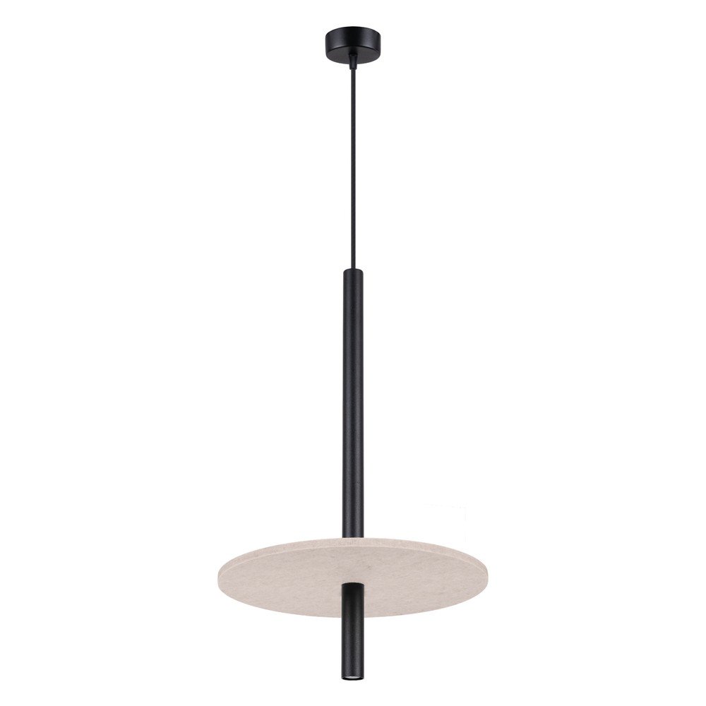 Czarna/beżowa metalowa lampa wisząca ø 30 cm Rilu – Sollux