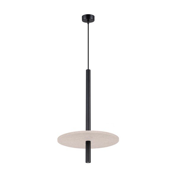 Czarna/beżowa metalowa lampa wisząca ø 30 cm Rilu – Sollux