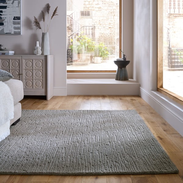 Szary wełniany dywan tkany ręcznie 160x230 cm Harris Boucle – Flair Rugs-image-1