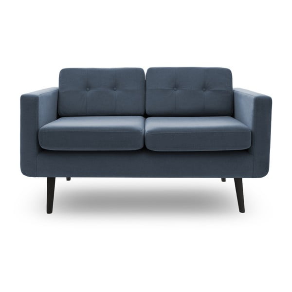 Jasnoniebieska sofa dwuosobowa z czarnymi nogami Vivonita Sondero