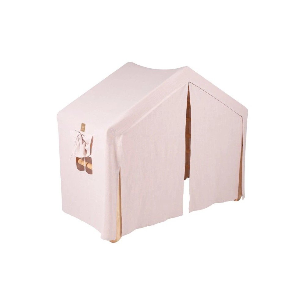 Różowo-naturalna drabinka pikler z litego drewna sosnowego 112x61x94 cm Montessori – Meowbaby (zdjęcie 5)