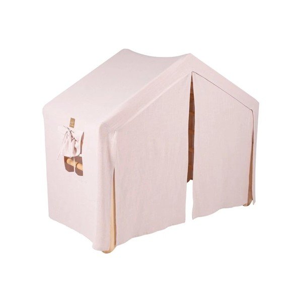 Różowo-naturalna drabinka pikler z litego drewna sosnowego 112x61x94 cm Montessori – Meowbaby-image-3