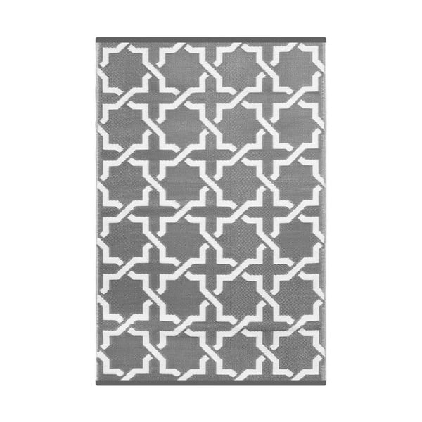 Szaro-biały dwustronny dywan zewnętrzny Green Decore Kula, 90x150 cm
