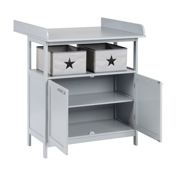 Szara komoda dziecięca z przewijakiem 87x100x75 cm Hamburg – Roba-image-2