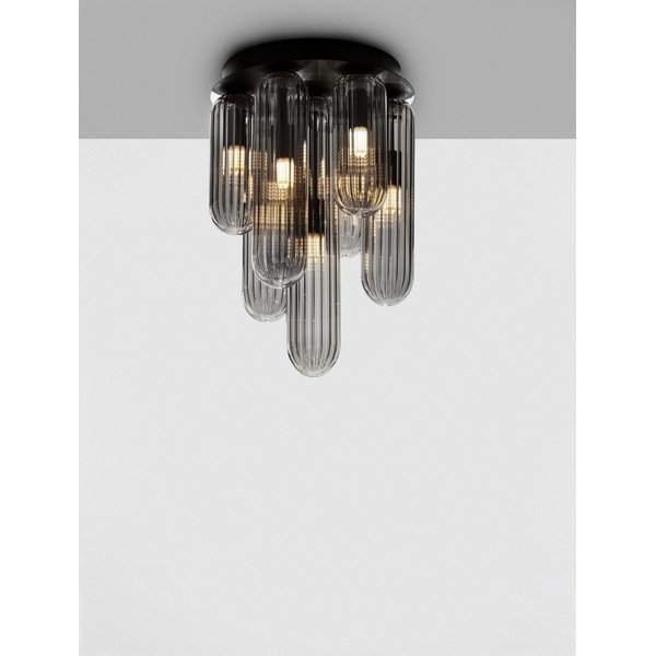 Szara szklana lampa sufitowa ze szklanym kloszem Gustave – Nova Luce-image-4