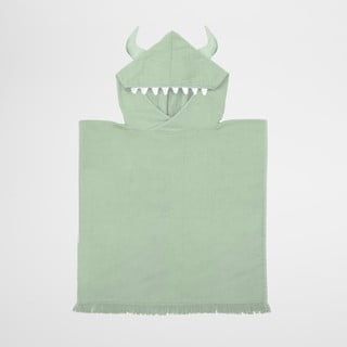 Zielony dziecięcy ręcznik plażowy z kapturem Sunnylife Monster, 3-6 lat