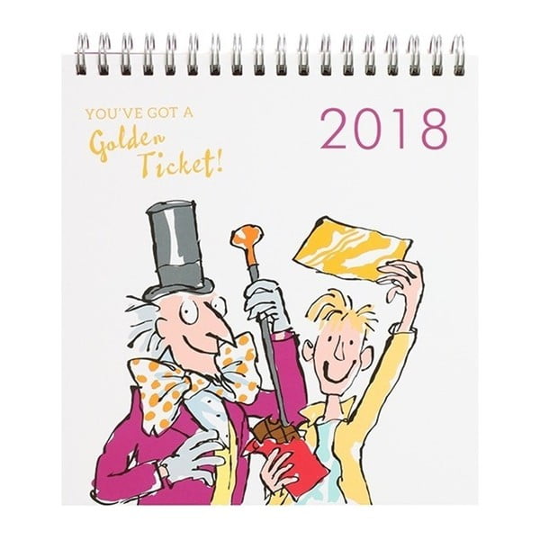 Kalendarz stołowy 2018 Portico Designs Roald Dahl Charlie And The Chocolate Factory