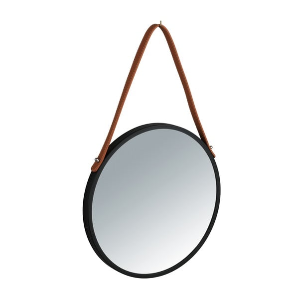 Czarne wiszące lustro Wenko Borrone, ø 30 cm-image-2