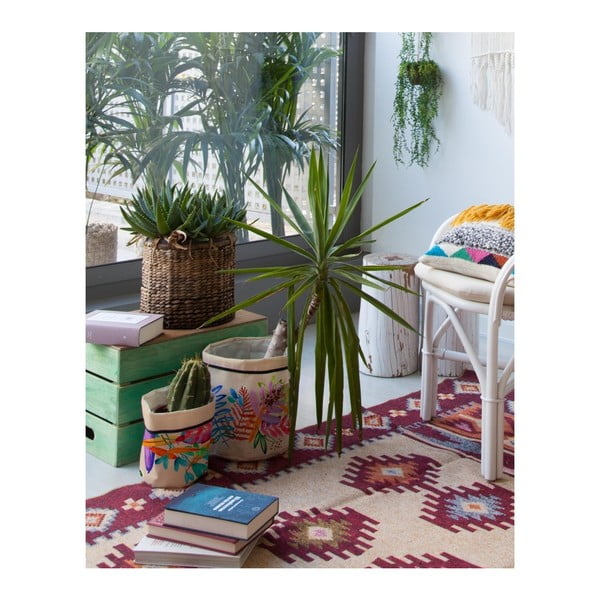 Zestaw 2 tekstylnych osłonek na doniczki Madre Selva Floral-image-1