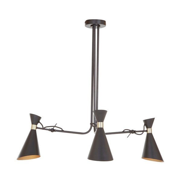 Czarna/w kolorze złota metalowa lampa wisząca z metalowym kloszem Linox – Premier Housewares