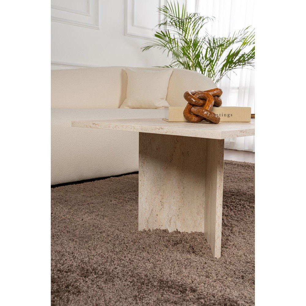 Beżowy stolik z półmatowym wykończeniem 60x119 cm Sabin – Kalune Design (zdjęcie 7)