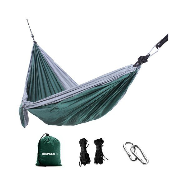 Zielony hamak w worku DecoKing Hammock