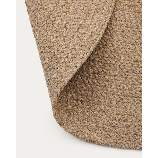 Beżowy okrągły dywan odpowiedni na zewnątrz z włókien z recyklingu ø 150 cm Despas – Kave Home-image-4