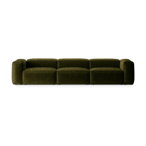 Zielona sztruksowa sofa 364 cm Bergamo – Cosmopolitan Design